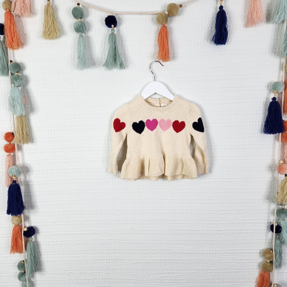 Gap Valentine's Heart Peplum Sweater